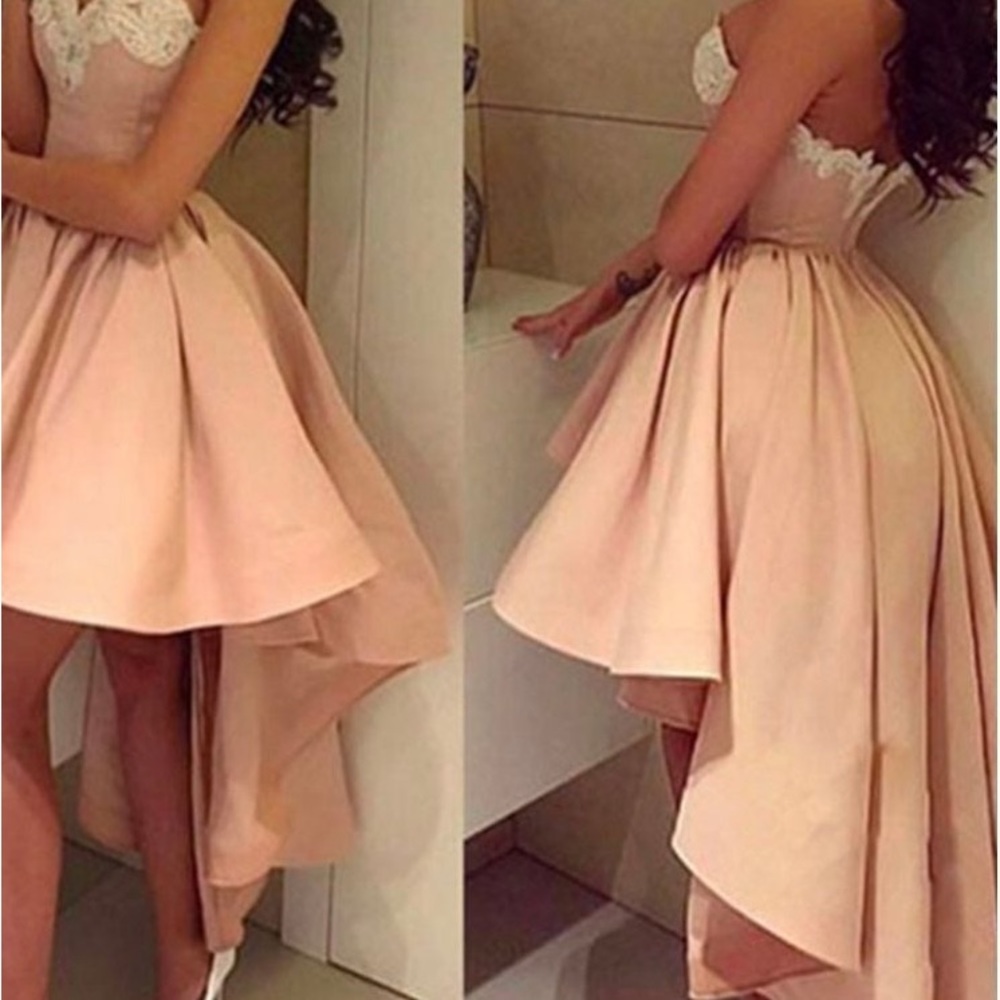 Peach Colored High Low Dress